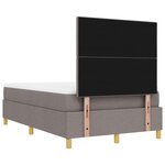 vidaXL lit box spring avec matelas et banc taupe 120x190 cm tissu