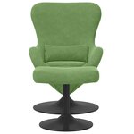 vidaXL Chaise Œuf avec Pouf Vert clair 63 x 73 x 90 cm Velours