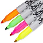 Marqueur permanent FINE Neon, blister de 4 SHARPIE