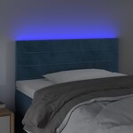 vidaXL Tête de lit à LED Bleu foncé 90x5x78/88 cm Velours