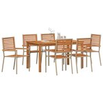 vidaXL Ensemble de salle à manger pour jardin 7 Pièces Beige