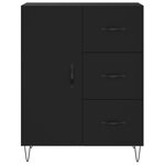 vidaXL Buffet haut Noir 69 5x34x180 cm Bois d'ingénierie