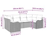 Set de Canapés de Jardin de 6 Pièces avec Coussins Beige en Rattan Poly
