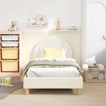 vidaXL Cadre de lit pour enfants avec tête de lit Crème 80 x 160 cm