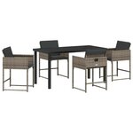 vidaXL Ensemble de salle à manger pour jardin 5 Pièces Gris Poly rotin
