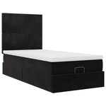 vidaXL Cadre de lit ottoman avec matelas noir 90x190 cm velours