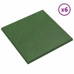vidaXL Dalles de Protection Anti-Chute 6 Pièces Vert 50 x 50 cm