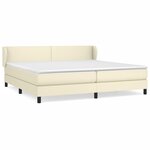 vidaXL Sommier à lattes de lit avec matelas Crème 200x200cm Similicuir