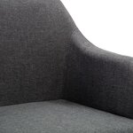 vidaXL Chaise pivotante à manger gris foncé tissu