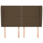 vidaXL Tête de lit avec oreilles Marron foncé 147x23x118/128 cm Tissu