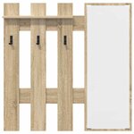 vidaXL Porte-manteau mural avec miroir Chêne Sonoma 100 x 10 x 100 cm