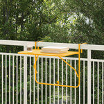 vidaXL Table Suspendue de Balcon Jaune 60 x 39 x 65 cm Acier