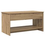 vidaXL Table basse chêne artisanal 102 x 50 x 52.5 cm