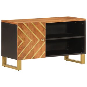 vidaXL Meuble TV marron et noir 80x31 5x46 cm bois massif de manguier