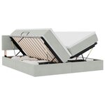 vidaXL Lit de rangement LED avec matelas Gris clair 200 x 200 cm