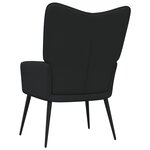 vidaXL Chaise de relaxation avec tabouret Noir Tissu