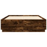 vidaXL Cadre de lit avec lumières LED chêne fumé 120x200 cm