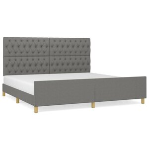 vidaXL Cadre de lit sans matelas avec tête de lit 200x200 cm tissu