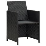 vidaXL Chaises à manger de jardin et coussins lot de 4 noir poly rotin