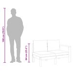 vidaXL Canapé de jardin avec 1 accoudoir 2 places bois massif d'acacia