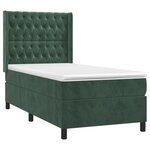 vidaXL Sommier à lattes de lit avec matelas Vert foncé 90x190 cm