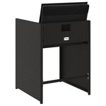 vidaXL Chaises de jardin lot de 4 avec coussins noir résine tressée