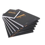 Bloc black 21x29 7 80f agrafées 80g q.5x5 rhodia