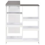 vidaXL Table de bar avec tablette amovible Blanc 138x39x110 cm