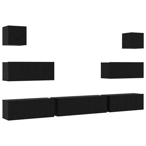 vidaXL Set de meubles TV 7 Pièces Chêne noir 100 x 30 x 30 cm