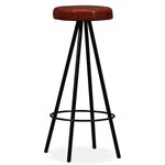 vidaXL Ensemble de bar 9 Pièces Bois de récupération et cuir véritable