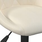 vidaXL Chaise de bureau Crème Velours