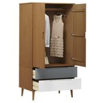 vidaXL Garde-robe MOLDE Marron 90x55x175 cm Bois massif de pin