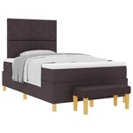 vidaXL Lit à ressorts avec matelas Marron foncé 120 x 190 cm tissu