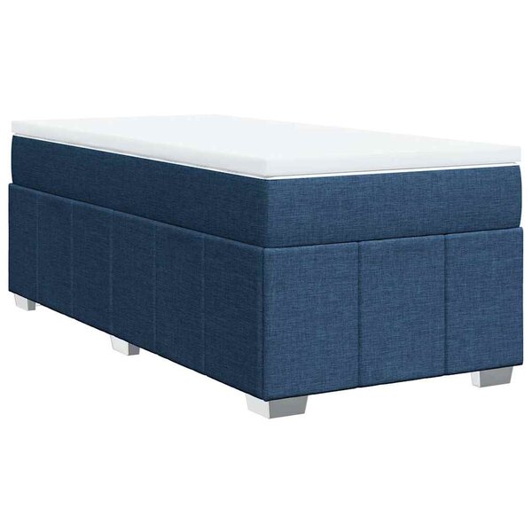 vidaXL Sommier à lattes de lit avec matelas Bleu 100x200 cm Tissu