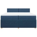 vidaXL Sommier à lattes de lit avec matelas Bleu 200x200 cm Tissu