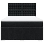 vidaXL Sommier à lattes de lit avec matelas Noir 160x200 cm Tissu