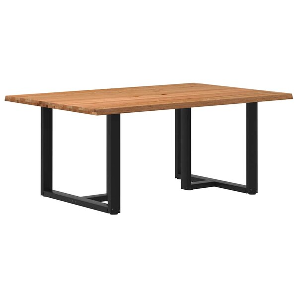 vidaXL Table à manger avec bord naturel 180x100x74cm bois massif chêne