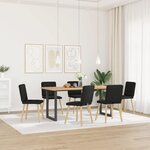 vidaXL Chaises à manger lot de 6 noir tissu