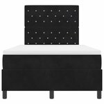 vidaXL Lit à ressorts avec matelas Noir 120 x 200 cm Velours
