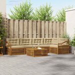 vidaXL Ensemble de canapés d'extérieur 6 Pièces Naturel et Beige