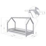 Lit cabane enfant FUNNY 120 x 200 verni