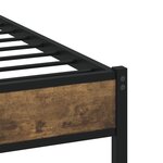 vidaXL Cadre de lit en métal sans matelas chêne fumé 135x190 cm