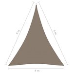 Vidaxl voile de parasol tissu oxford triangulaire 4x5x5 m taupe