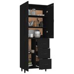Vidaxl buffet haut noir bois d'ingénierie