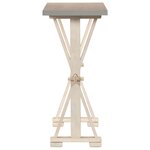 Vidaxl table console avec dessus en zinc 118x35x76 cm bois de manguier
