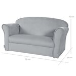 Roba canapé avec accoudoirs pour enfants gris argenté