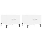 vidaXL Tables basses 2 Pièces blanc 50x50x40 cm bois d'ingénierie