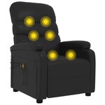 vidaXL Fauteuil électrique de massage Noir Similicuir