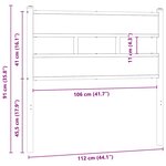 vidaXL Tête de lit de remplacement chêne marron 107 cm acier et bois d'ingénierie