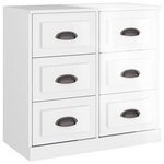 vidaXL Buffets 3 Pièces blanc brillant bois d'ingénierie